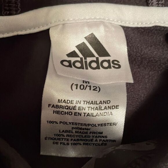 EUC! Adidas Black Gray Subtle Camo Print Hooded Sweatshirt - Size 10/12 - Picture 4 of 6